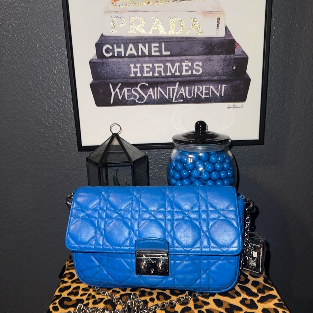 Dior Vibrant Blue Quilted Crossbody Bag